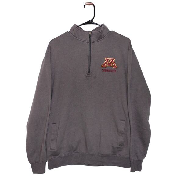 Minnesota Gophers Half Zip Grey Sweatshirt Large - Picture 1 of 3